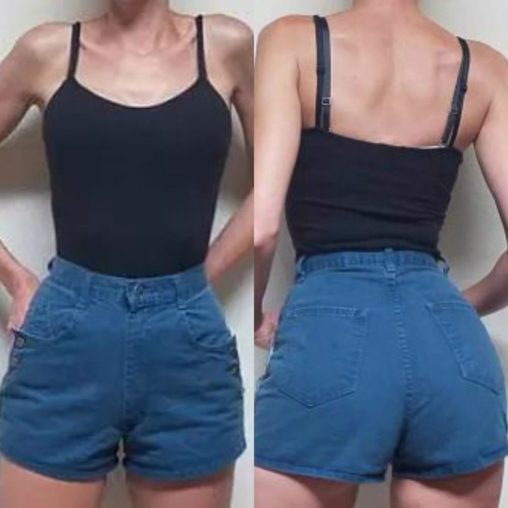 VINTAGE 80s Denim Republic Blue Daisy Duke Shorts